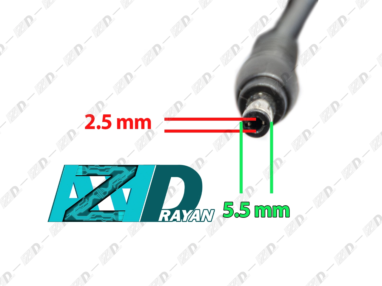 کابل آداپتور ایسوس نرمال سرصاف دو سیم