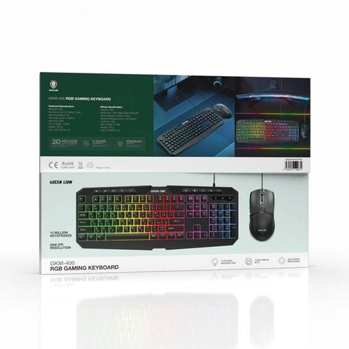 موس و کیبورد گیمینگ بی سیم گرین لاین RGB GAMING GK-400