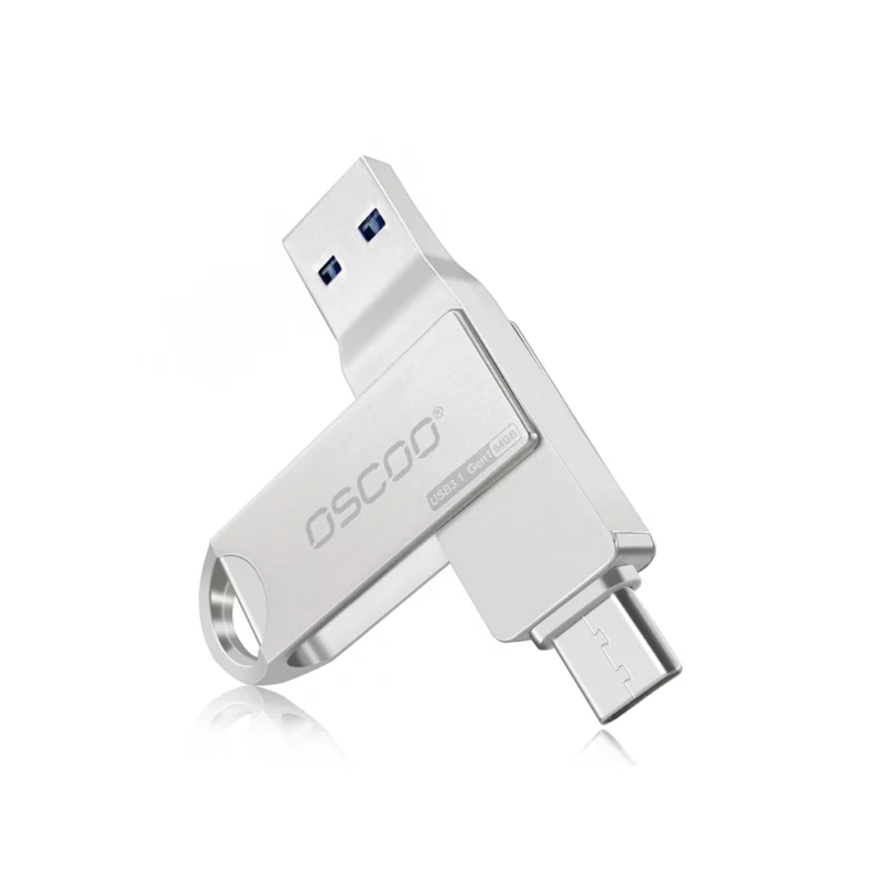 فلش مموری OTG اسکو (OSCOO) مدل CU002 ظرفیت 256 گیگابایت USB 3.1 G1 Type-C